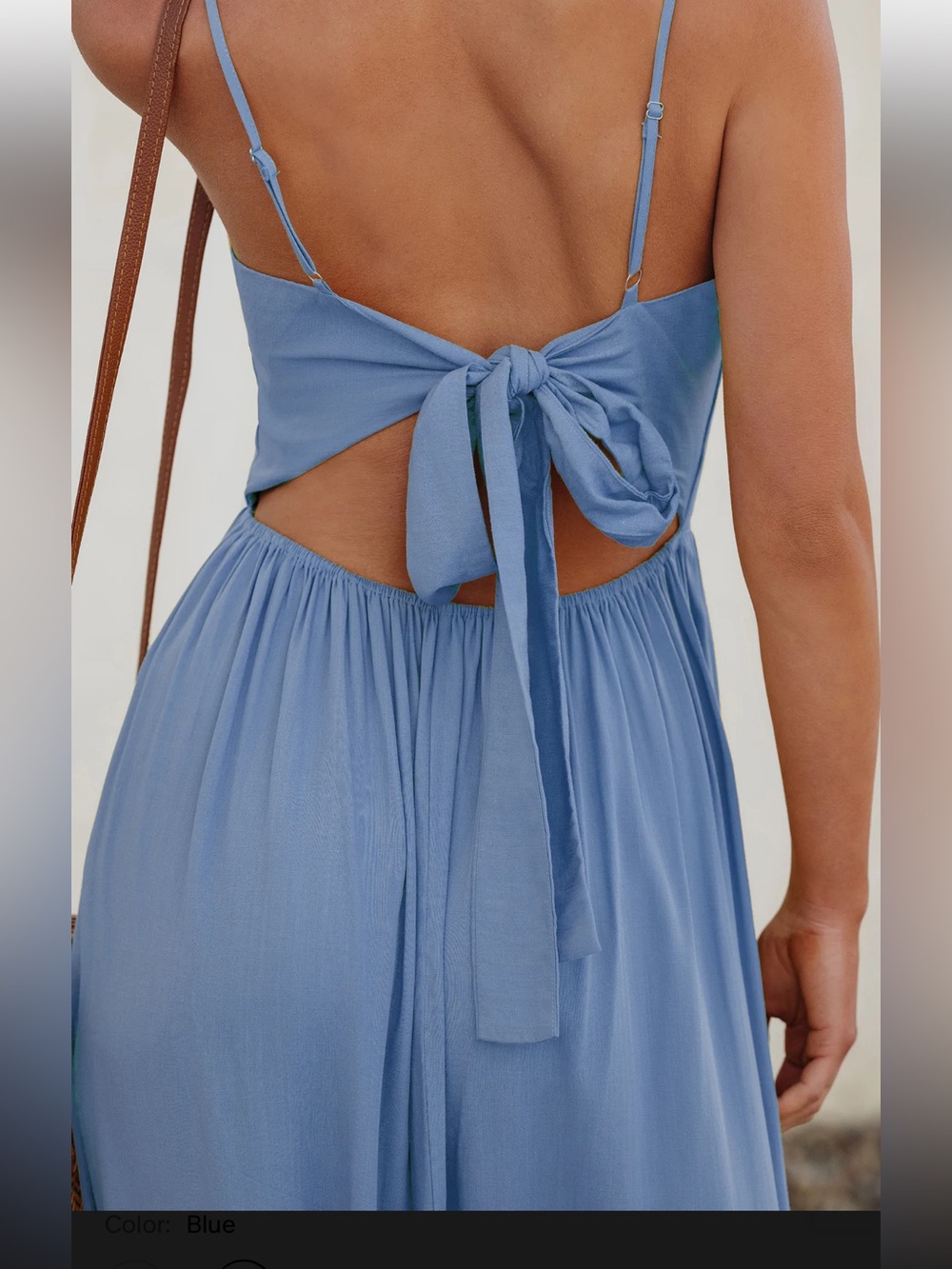 NWT CupShe Blue Front Twist & Keyhole Maxi Dress - size S, M - Picture 4 of 10